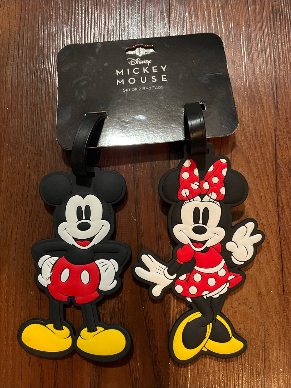 Disney Mickey & Minnie Luggage Tags - Black, Red, Yellow